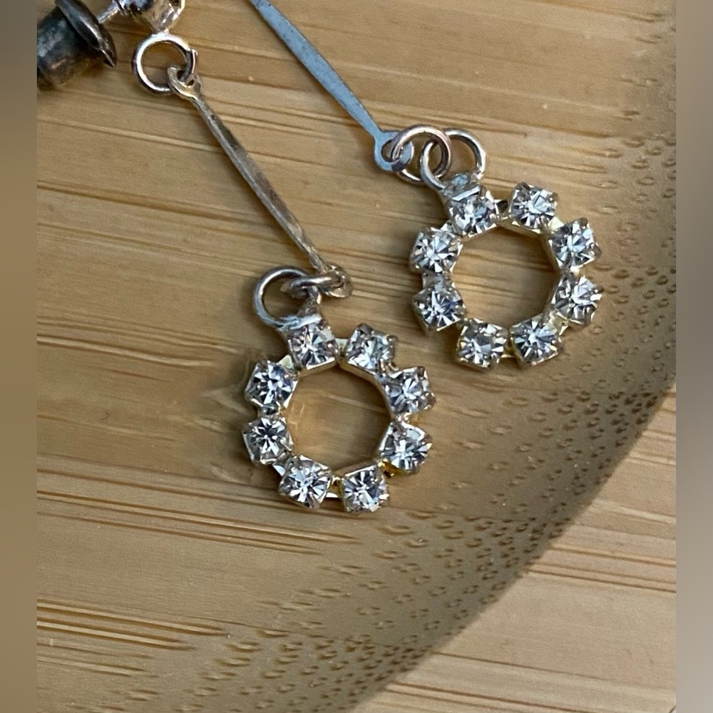 5 Vintage rhinestone earrings